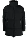 Herno Woven Half Coat With High Collar In Black