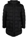 Herno Woven Half Coat With Structured Silhouette In Black