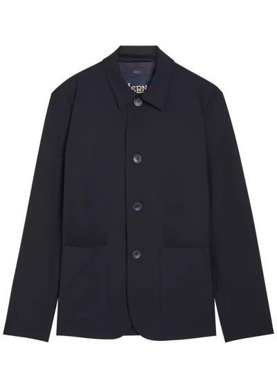 Herno Woven Jacket In Navy