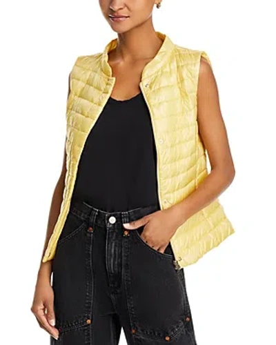 Herno Woven Quilted Vest In Yellow