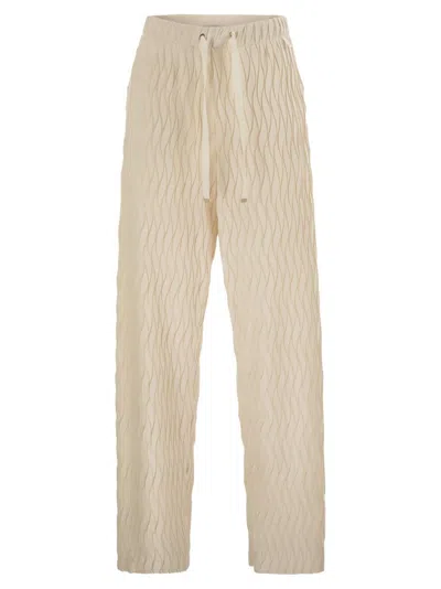 Herno Wrinkled Effect Drawstring Trousers In Beige