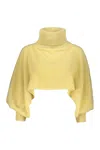 Herno Yellow Cropped Poncho With High Collar In Yellow