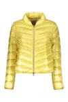 Herno Yellow Down Jacket With A Zipper In Yellow