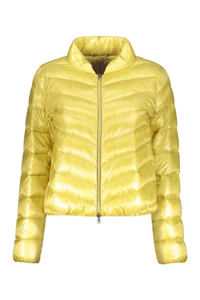 Herno Yellow Down Jacket With A Zipper