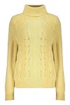 Herno Yellow High-neck Sweater In Soft Knit In Yellow