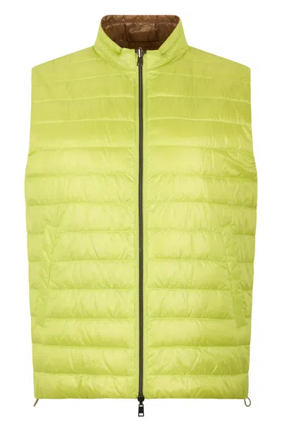 Herno Yellow Padded Gilet With Zip In Versatile And Casual Design