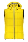 Herno Yellow Padded Vest With Hood In Yellow