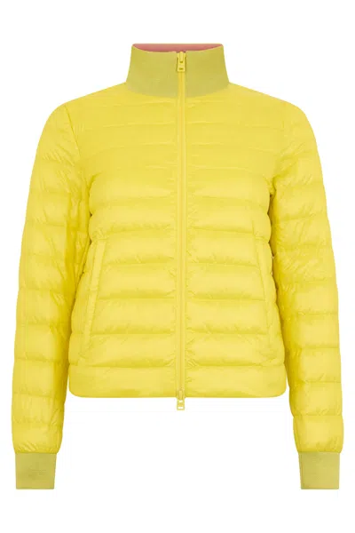 Herno Yellow Puffer Jacket With High Collar
