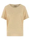 Herno Striped Lyocell Blend T-shirt In Yellow