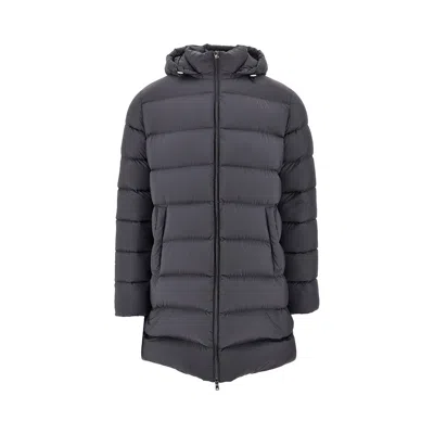Herno Ylon Microfiber Goose Down Parka Coat In Gray