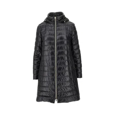 Herno Long-sleeved Cotton Jacket In Black