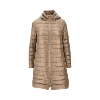 Herno Ylon Parka Down Jacket In Brown