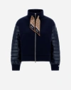 Herno Yoga Bomber Jacket With Scarf In Navy Blue