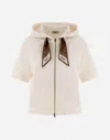 Herno Yoga Cape With Scarf In White