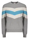 Herno Gray Pullover With Modern Zigzag Stripe In Gray