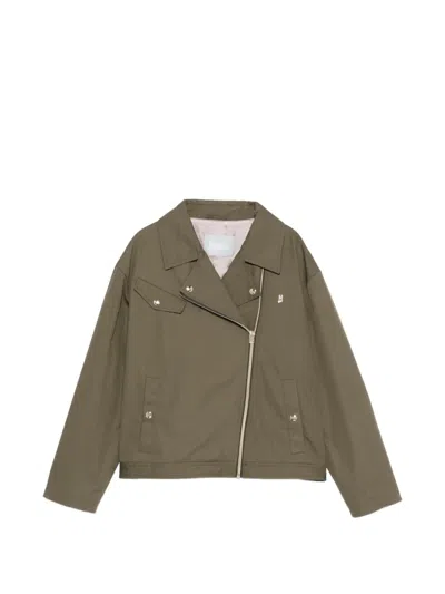 Herno Zip Bomber Jacket In Green