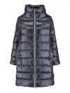 Herno Long Jacket In Satin And Lady Alternative Fur In Black