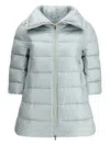 Herno Women Midi Down Jacket In Blue