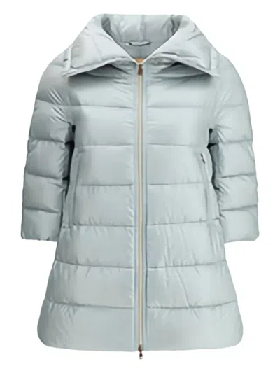 Herno Women Midi Down Jacket In Blue