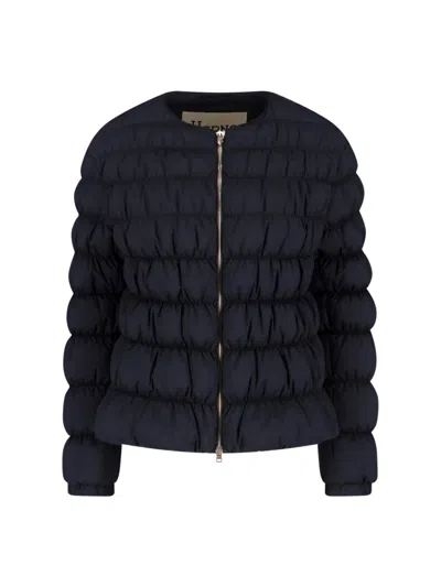 Herno Casual Jacket Long Sleeves Quilted Design In Blue