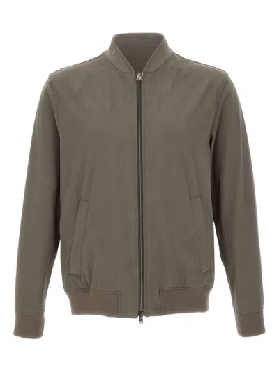 Herno Zip-fastening Bomber Jacket In Gray
