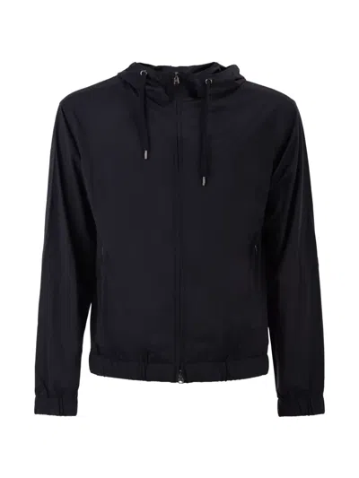 Herno Zip-fastening Hooded Jacket In Blue