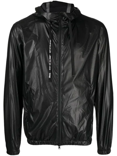 Herno Zip-fastening Hooded Jacket In Schwarz