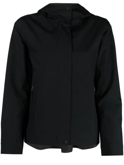 Herno Zip-fastening Hooded Jacket In Black
