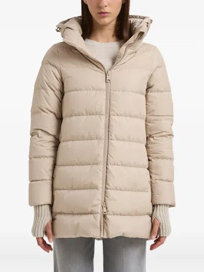 Herno Zip-fastening Padded Coat In Neutral