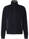 Herno Virgin Wool Zip-up Sweater In Blue