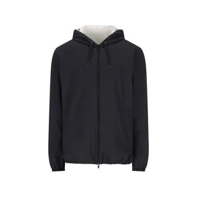 Herno Zip Hooded Jacket In Black