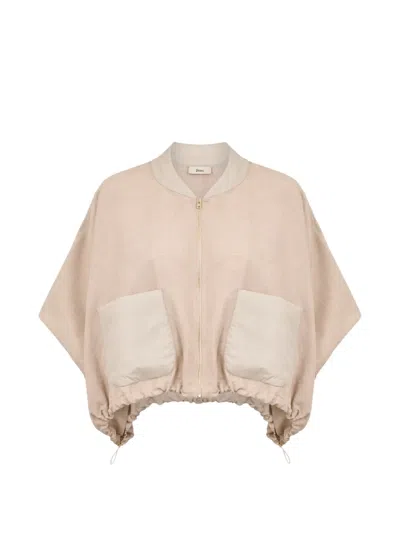 Herno Zip Pocket Poncho In Neutral