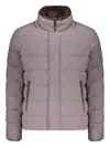 Herno Down Jacket With Zipper And Automatic Buttons In Purple