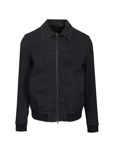 Herno Denim Bomber Jacket Jackets Blue In Black