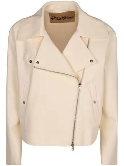 Herno Biker Jacket In Neutral