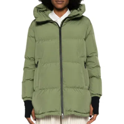 Herno Zip-up Down Jacket In Olivia In Green
