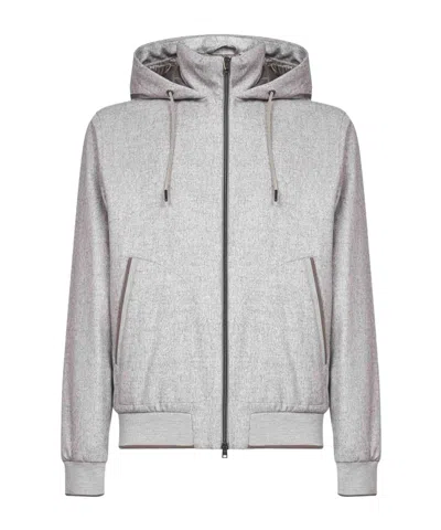 Herno Long-sleeved Zipper Jacket In Gray
