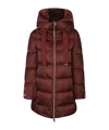 Herno A-shape In Satin With Faux Fur Bib In Red