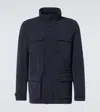 Herno Dark Blue Polyester City Life Jacket With High Collar In Blue