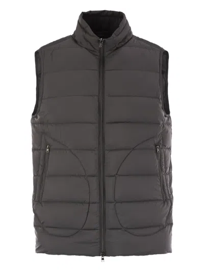 Herno Quilted Vest-style Down Jacket In Black