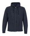 Herno Tailored Blue Coat With Zip-up Front In Blue