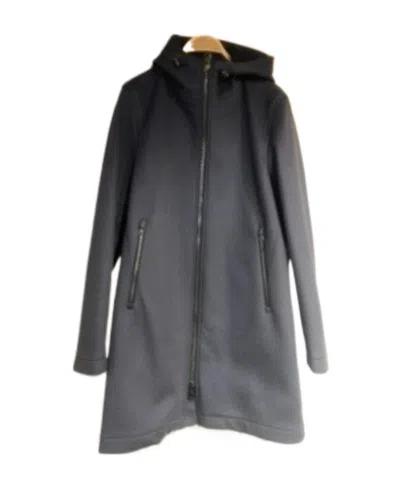 Herno Zip-up Hooded Coat In Black