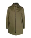 Herno Zip-up Hooded Coat In Green