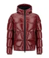 Herno Hooded Quilted Jacket Shiny Finish In Red