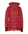 Herno Quilted Hooded Long Jacket In Red