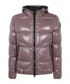 Herno Zip-up Hooded Down Jacket In Brown