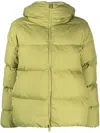 Herno Zip-up Hooded Down Jacket In Grün