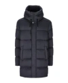 Herno Zip-up Hooded Drawstring Puffer Coat In Black