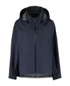 Herno Zip-up Hooded Jacket In Blue