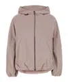 Herno Nylon Jacket With Hood And Elasticated Cuffs In Neutral